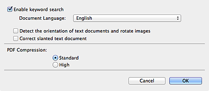 figura: caixa de diálogo Configurações do PDF