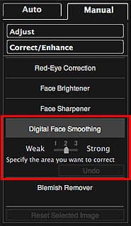 figure: Correct/Enhance Images window Manual tab