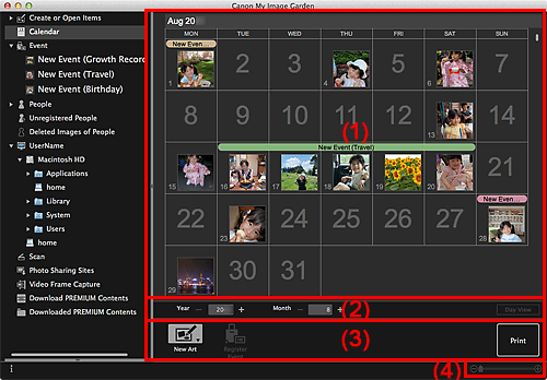 Imagen: vista de calendario