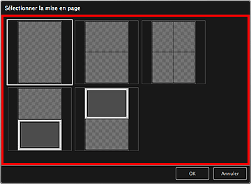 figure : boîte de dialogue Sélectionner la mise en page
