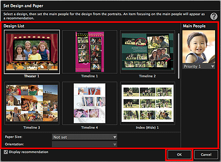 figure: Set Design and Paper dialog