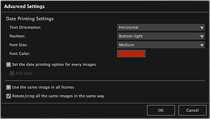 Imagen: cuadro de diálogo Configuración avanzada (Formato de fotografía)