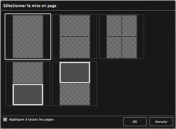figure : boîte de dialogue Sélectionner la mise en page