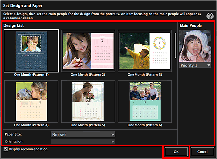 figure: Set Design and Paper dialog