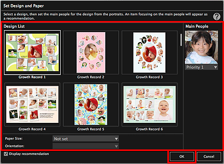 figure: Set Design and Paper dialog