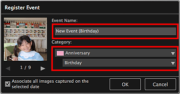 figure: Register Event dialog