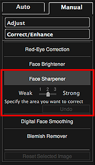 figure: Correct/Enhance Images window Manual tab