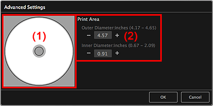 figure: Advanced Settings dialog (Disc Label)