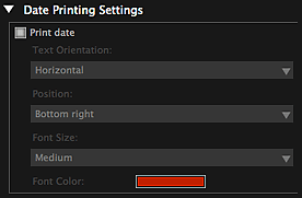 figure: Print settings dialog