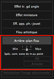 figure : fenêtre Filtres spéciaux d'image