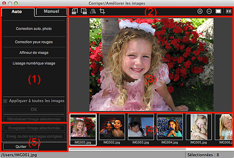 figure : onglet Auto fenêtre Corriger/Améliorer les images