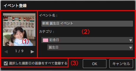 図：イベント登録ダイアログ