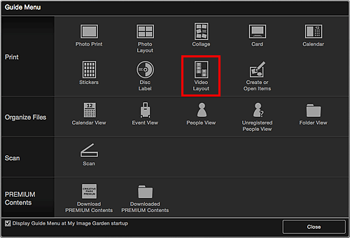 figura: tela Menu Guia