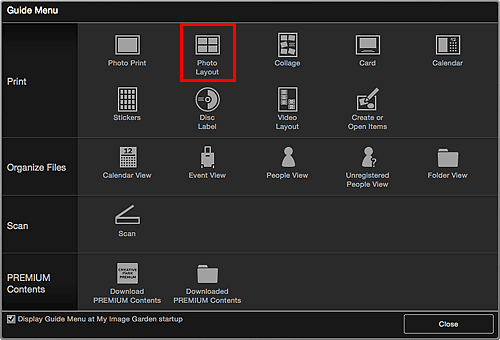 figura: tela Menu Guia