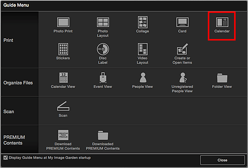 figura: tela Menu Guia