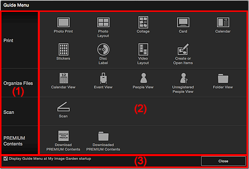 figura: tela Menu Guia