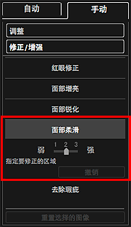 插图：“修正/增强图像”窗口的“手动”选项卡