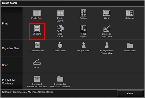 figura: tela Menu Guia