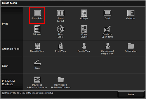 figura: tela Menu Guia