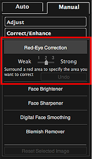 figure: Correct/Enhance Images window Manual tab