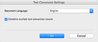 Imagen: cuadro de diálogo Configuración de conversión de texto