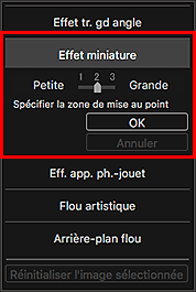 figure : fenêtre Filtres spéciaux d'image