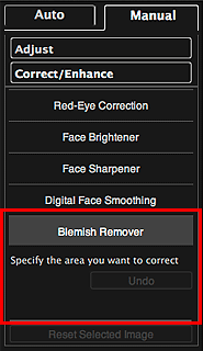 figure: Correct/Enhance Images window Manual tab