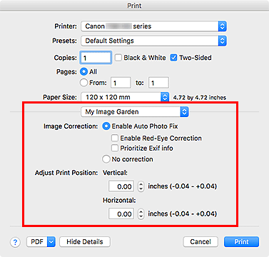 figure: Print dialog