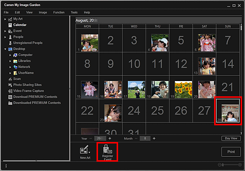 figure: Calendar view