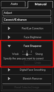 figure: Correct/Enhance Images window Manual tab