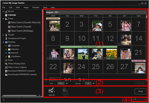 figure: Calendar view