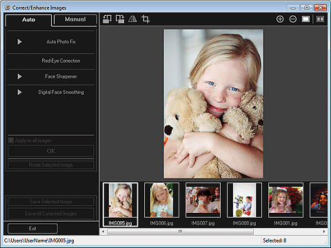 фигура: Прозорец „Correct/Enhance Images”