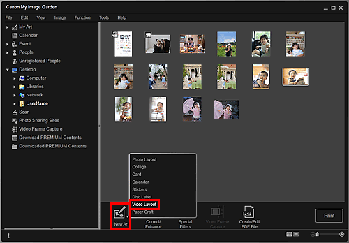 how do i change printers in canon image garden