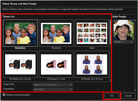 figure: Select Theme and Main People dialog box