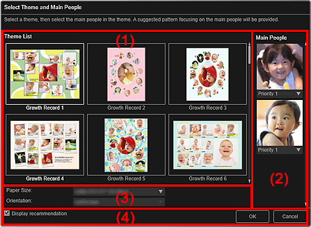 Imagen: cuadro de diálogo Seleccionar tema y personas principales