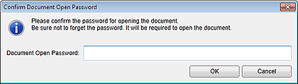 figura: Finestra di dialogo Conferma password apertura documento