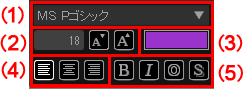 図：テキスト入力設定パレット