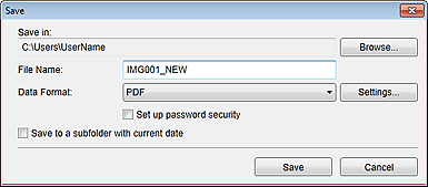 pav.: įrašymo dialogo langas