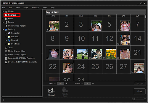 attēls: kalendāra skats
