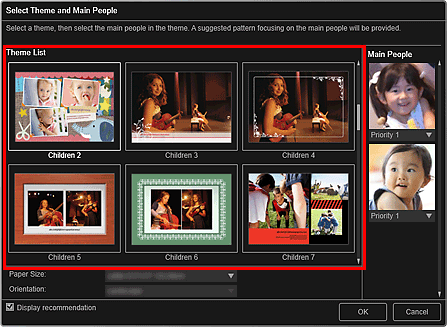attēls: dialoglodziņš Atlasiet tematu un galvenās personas