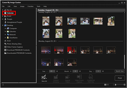 attēls: kalendāra skats