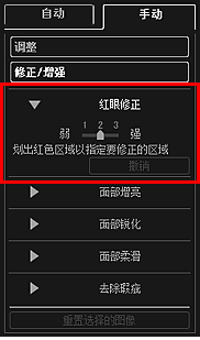 插图：“修正/增强图像”窗口的“手动”选项卡