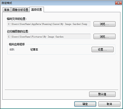 插图：“自定格式”对话框的“高级设置”选项卡