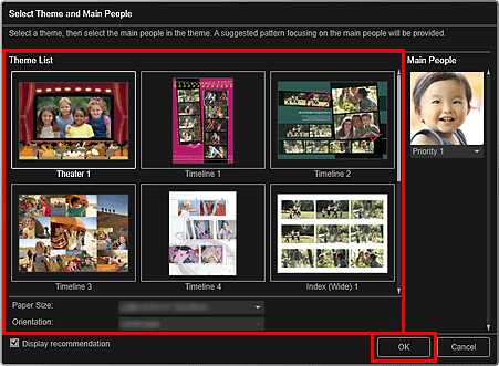 slika: pogovorno okno Izberi temo in glavne osebe