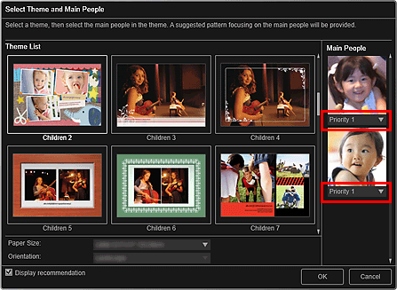 slika: pogovorno okno Izberi temo in glavne osebe