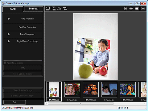 slika: okno Popravi/izboljšaj slike