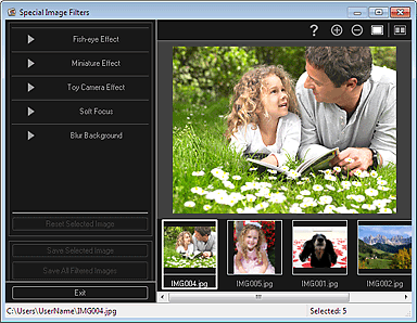slika: okno Posebni filtri za slike