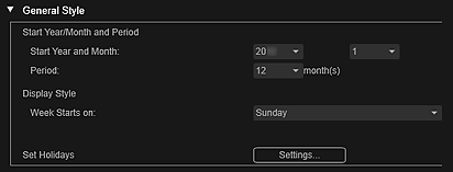 slika: pogovorno okno Napredne nastavitve (Koledar)
