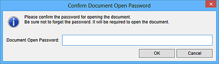 figure: Confirm Document Open Password dialog box