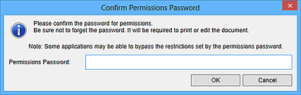 figure: Confirm Permissions Password dialog box